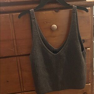 INTERMIX Charcoal Knit Tank Top